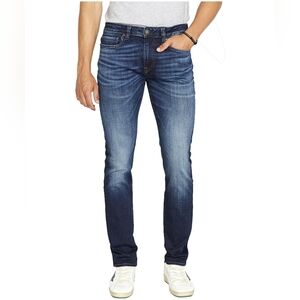 Buffalo David Bitton Ash Slim Leg Stretch Denim Jeans Whiskered Indigo 32x32 NWT